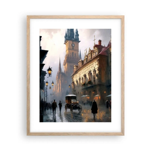 Affisch i ram av ljusek - Magin under en kväll i Prag - 40x50 cm