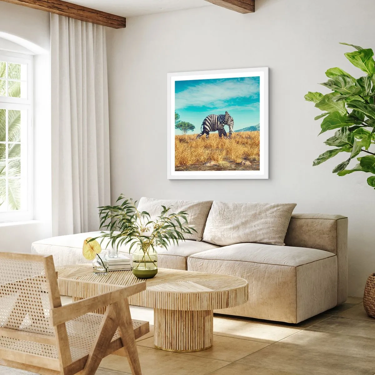 Affisch i vit ram - Grått är ute - 50x50 cm