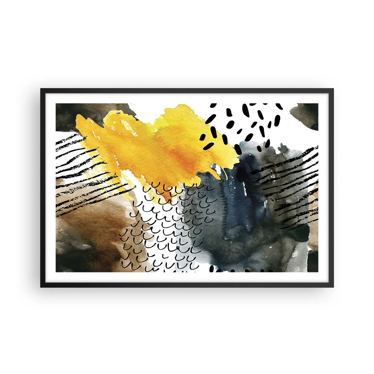 Affisch i svart ram - Elementens möte - 91x61 cm