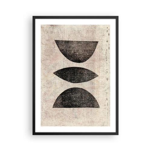 Affisch i svart ram - Geometrisk abstraktion i vintagestil - 50x70cm - Etnisk abstraktion - Modern väggdekoration för vardagsrum och sovrum ARTTOR