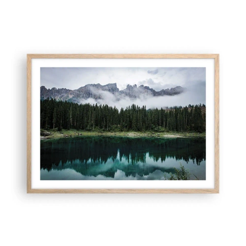 Affisch i ram av ljusek - Tyst, tyst, väck inte sovande vatten... - 70x50 cm