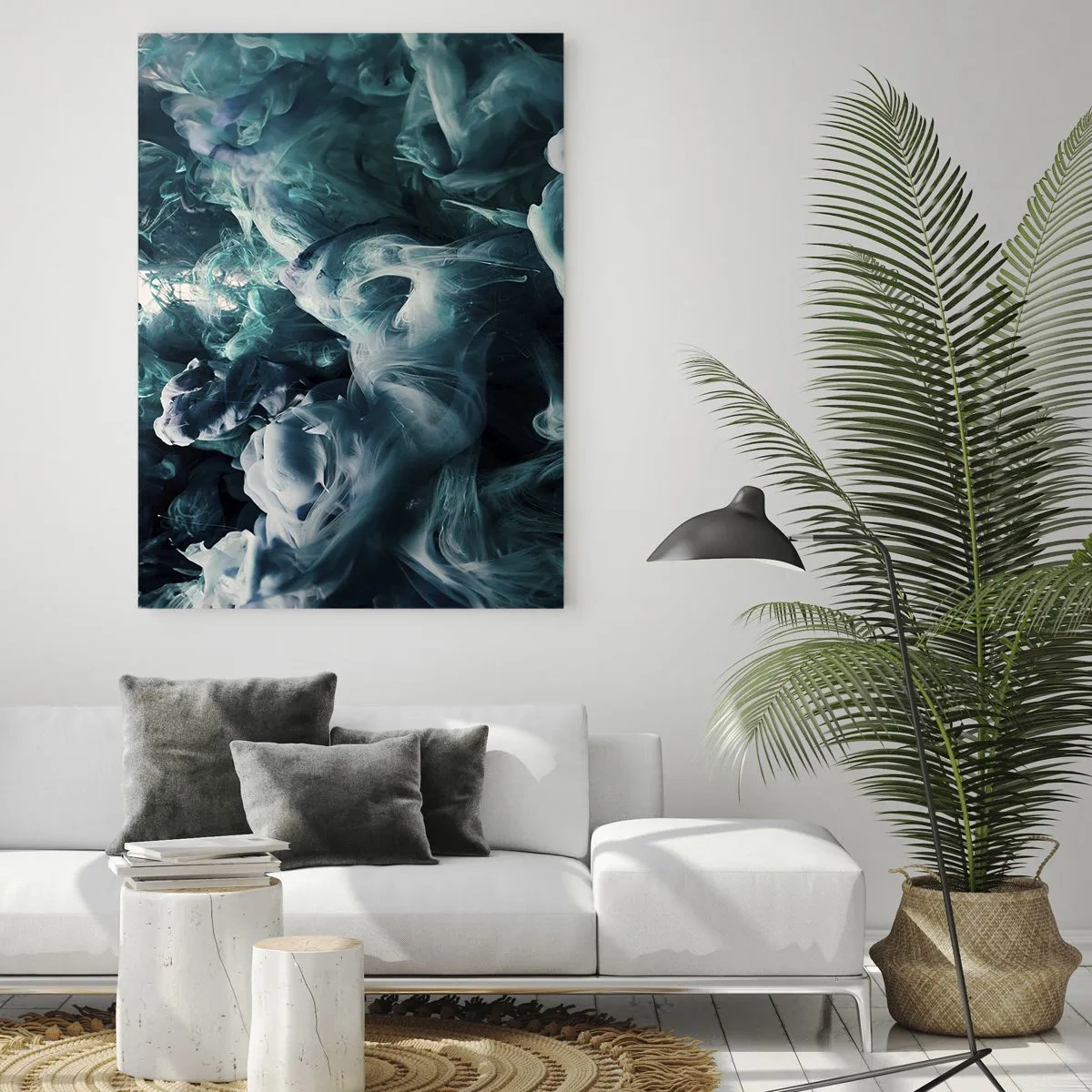 Glastavla - Bild på glas - Färg i rörelse - 50x70 cm