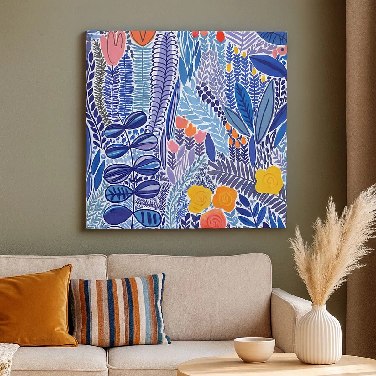 Canvastavla - Bild på duk - Hawaii-trädgård - 30x30 cm