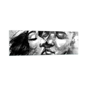 Glastavla - Bild på glas - Ett ömt ögonblick - 160x50 cm