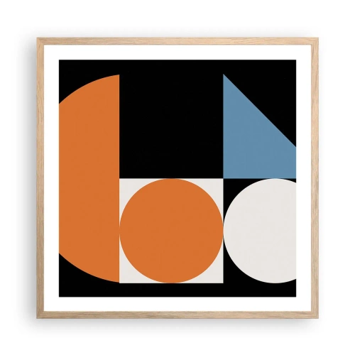 Affisch i ram av ljusek - Geometriska figurer - 60x60 cm