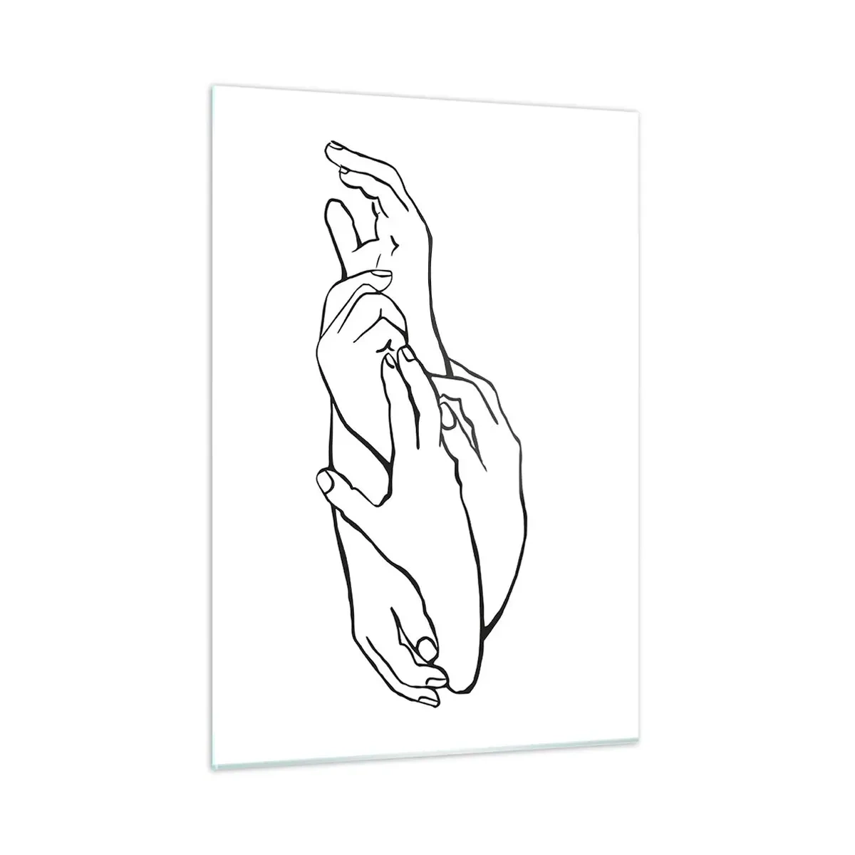 Glastavla - Bild på glas - Hand i hand - 50x70 cm
