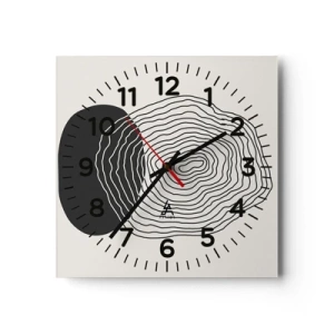 Väggklocka - Klocka på glas - Varaktighet och vibration - 40x40 cm