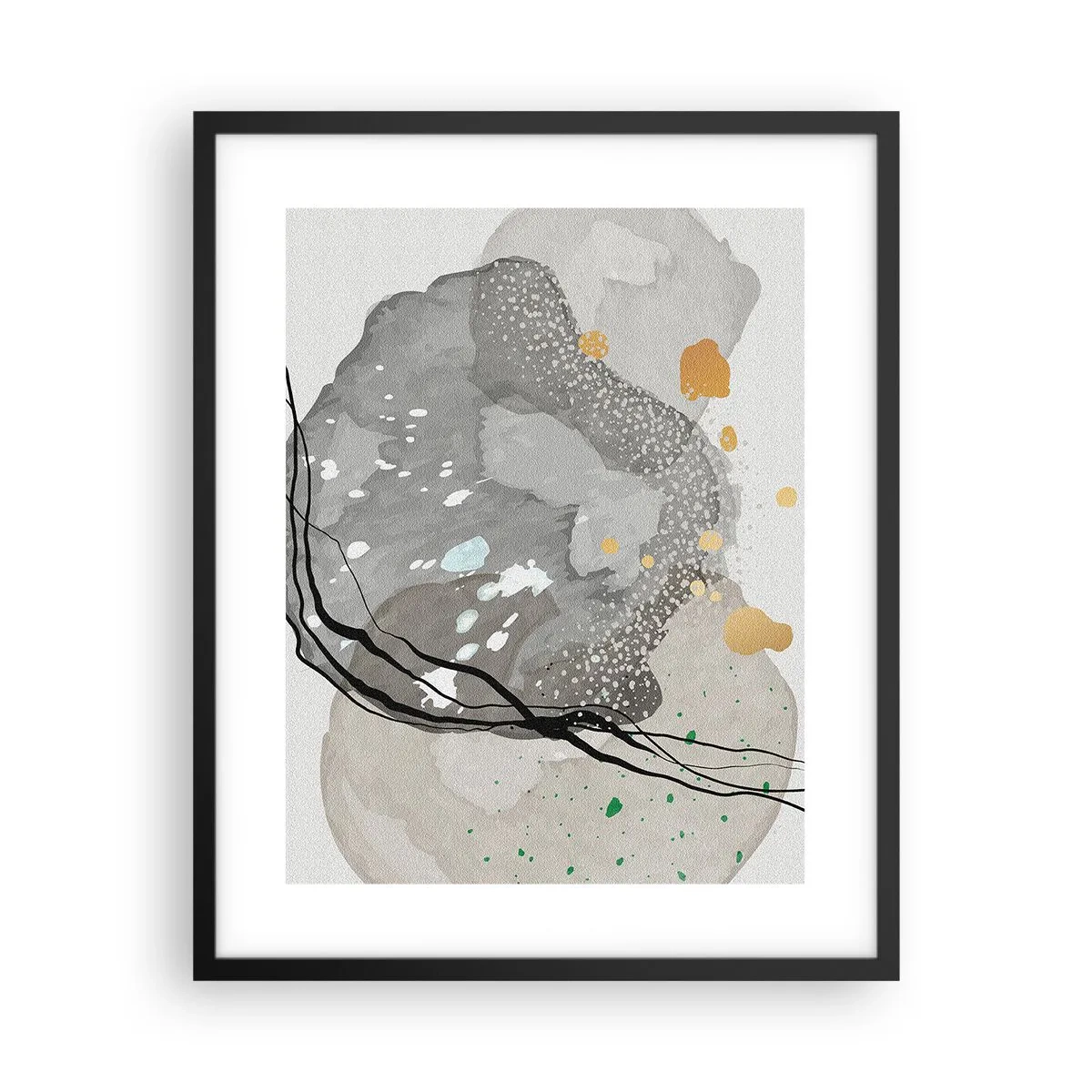 Affisch i svart ram - Organisk komposition - 40x50 cm