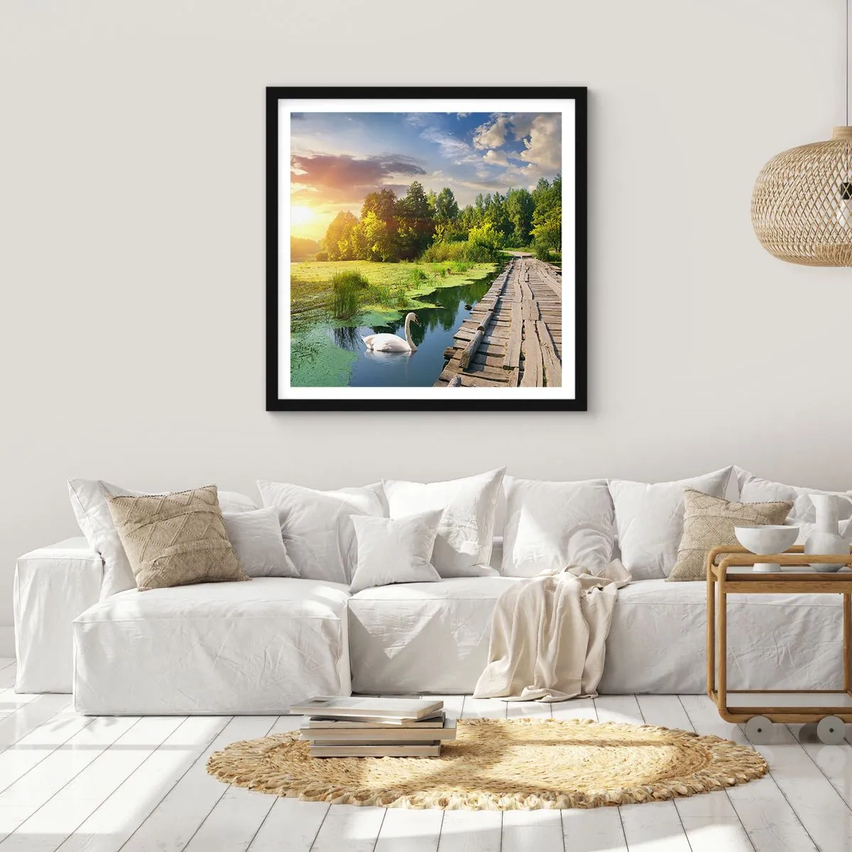 Affisch i svart ram - Sommar, sommar överallt - 30x30 cm