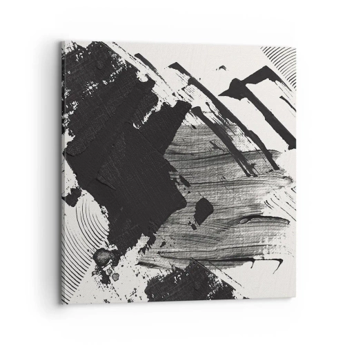 Canvastavla - Bild på duk - Abstraktion - uttrycket av svart - 70x70 cm