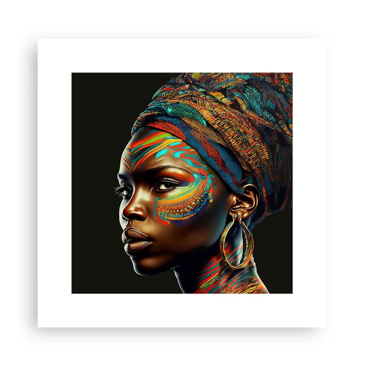 Affisch - Afrikansk drottning - 30x30 cm