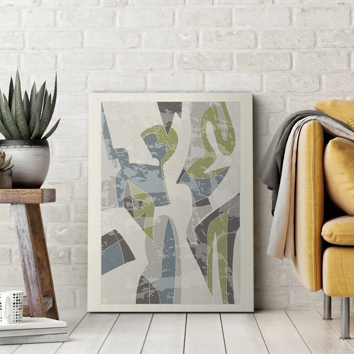 Canvastavla - Bild på duk - Komposition bakom glas - 55x100 cm