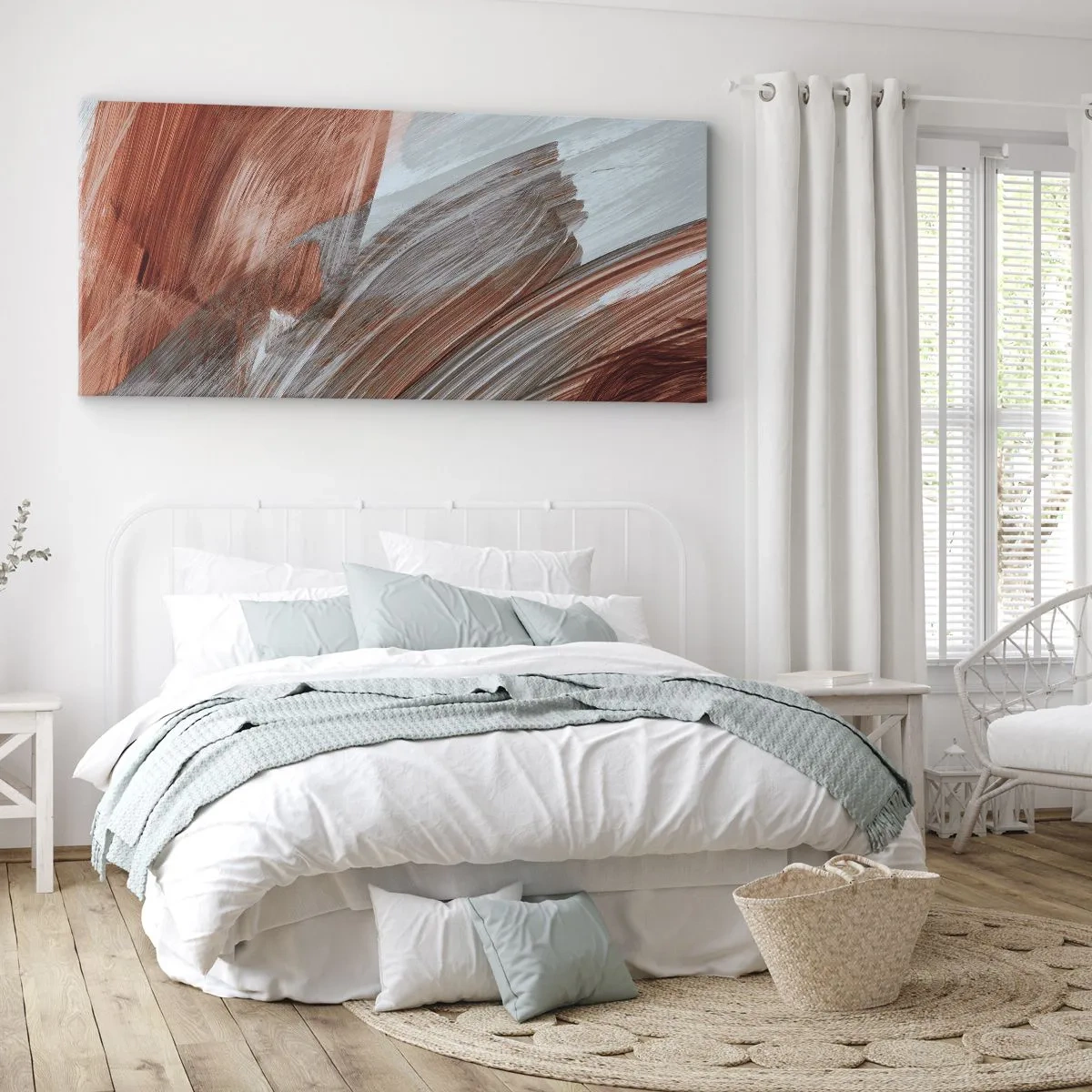 Canvastavla - Bild på duk - Höst- och blåsig abstraktion - 100x40 cm