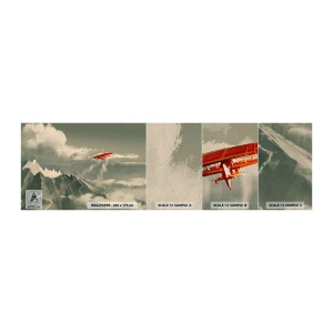 Provbit av fototapet Premium Sand - Orädd pionjär - Abstraktion, Plan, Bergslandskap - 100x30 cm