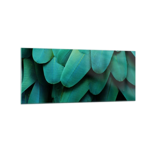 Glastavla - Bild på glas - Precision av papegojans natur - 120x50 cm