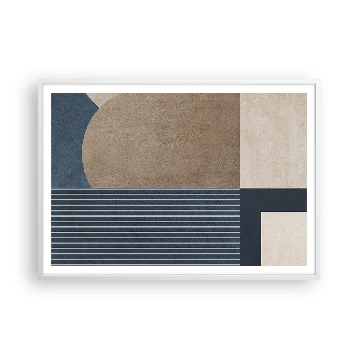 Affisch i vit ram - Komposition av enkelhet och rundhet - 100x70 cm