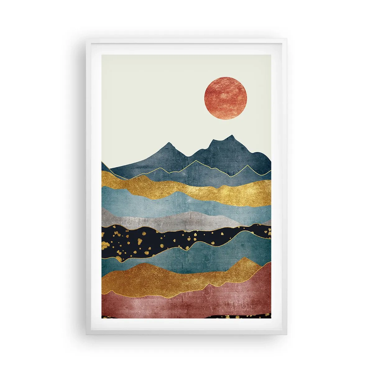 Affisch i vit ram - Världens tvärsektion - 61x91 cm