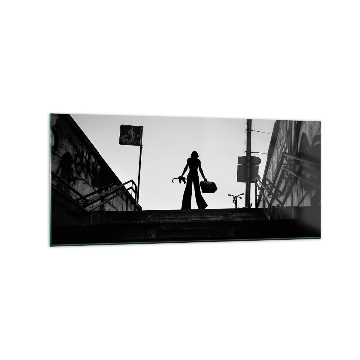 Glastavla - Bild på glas - Stadsvandring - 120x50 cm