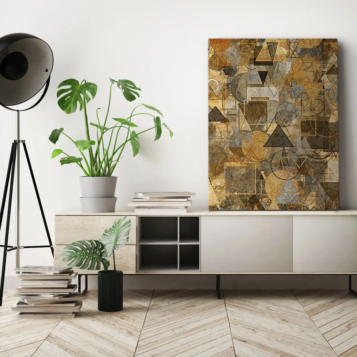 Canvastavla - Bild på duk - Värld infattad i form - 50x70 cm