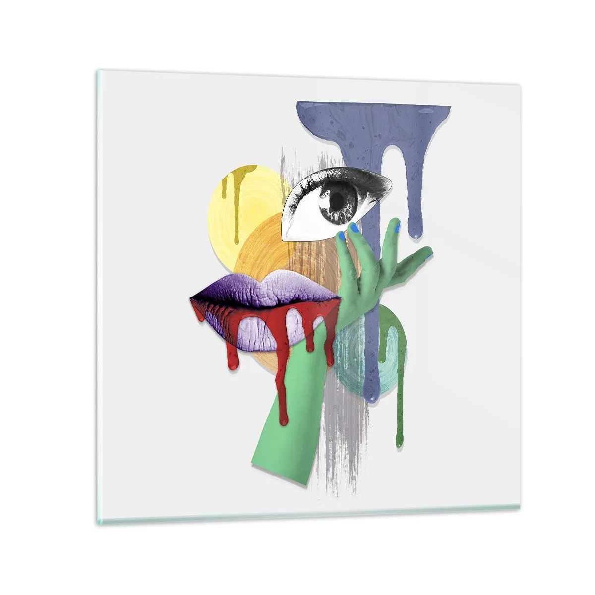 Glastavla - Bild på glas - Rekonstruerad porträtt - 60x60 cm