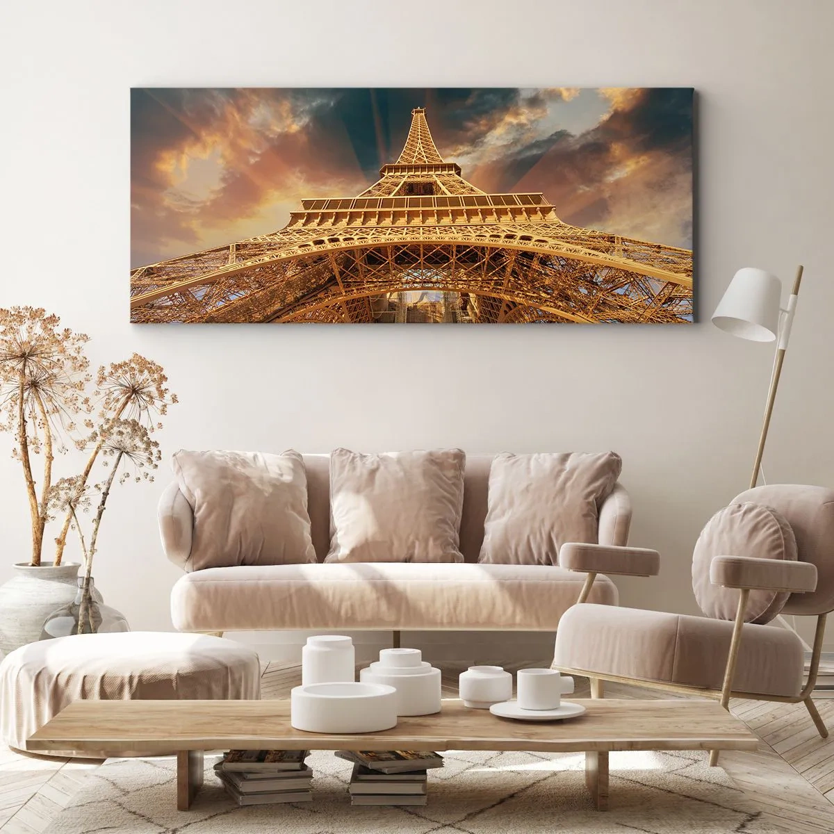 Canvastavla - Bild på duk - Hur mänskligheten nådde himlen - 100x40 cm