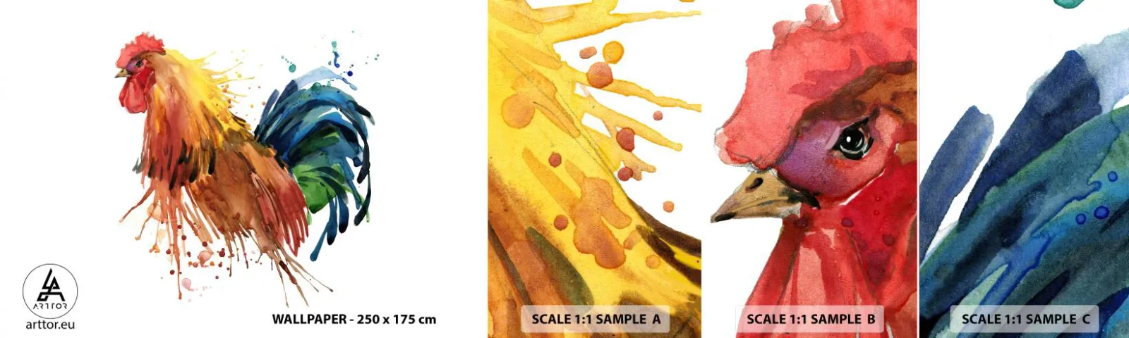 Fototapet Prov Standard Eco - Kungliga kläder, kunglig stolthet - Kuk, Grafik, Föder upp - 100x30 cm