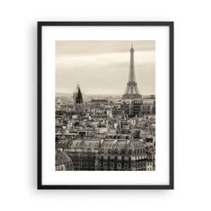 Affisch i svart ram - Över Paris tak - 40x50 cm