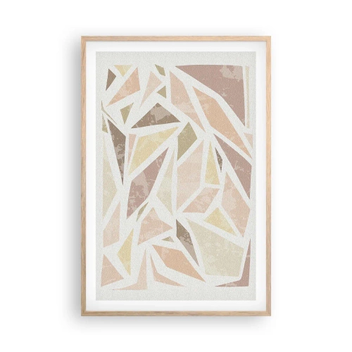 Affisch i ram av ljusek - Komposition av färgat glas - 61x91 cm