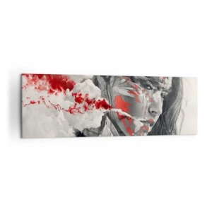 Canvastavla - Bild på duk - Röd-vit absurdhet - 160x50 cm