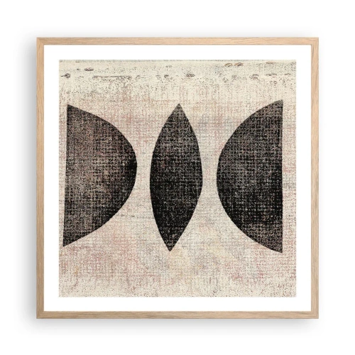 Affisch i ram av ljusek - Etnisk abstraktion - 60x60 cm