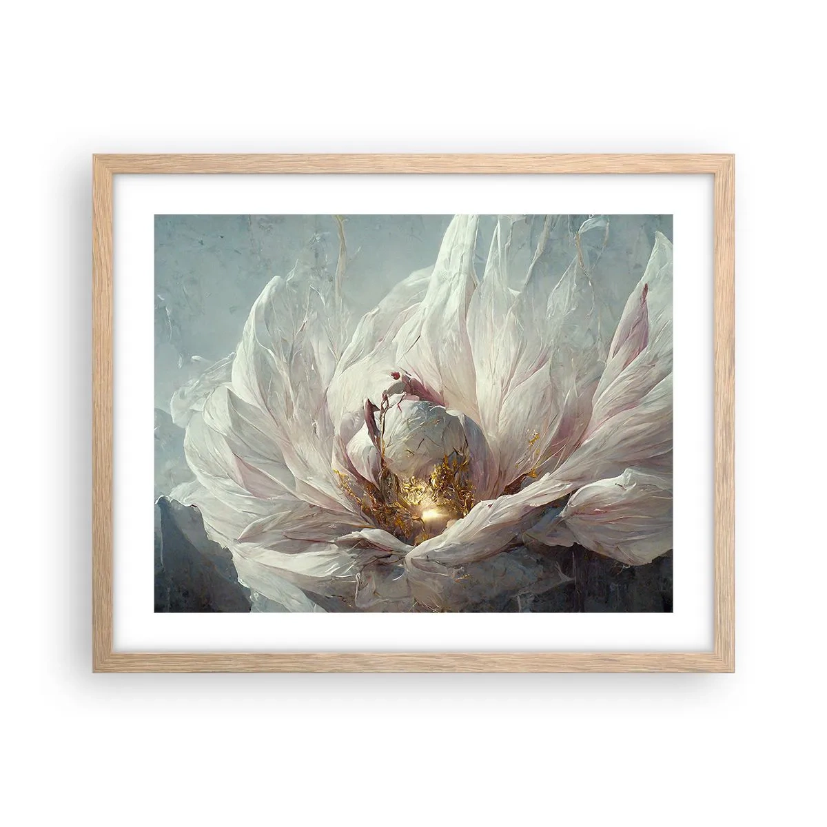 Affisch i ram av ljusek - Blommar en gång på hundra år - 50x40 cm