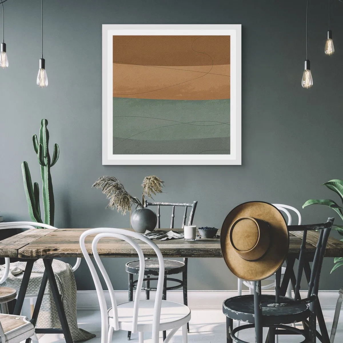 Affisch i vit ram - Horisontell komposition - 40x40 cm