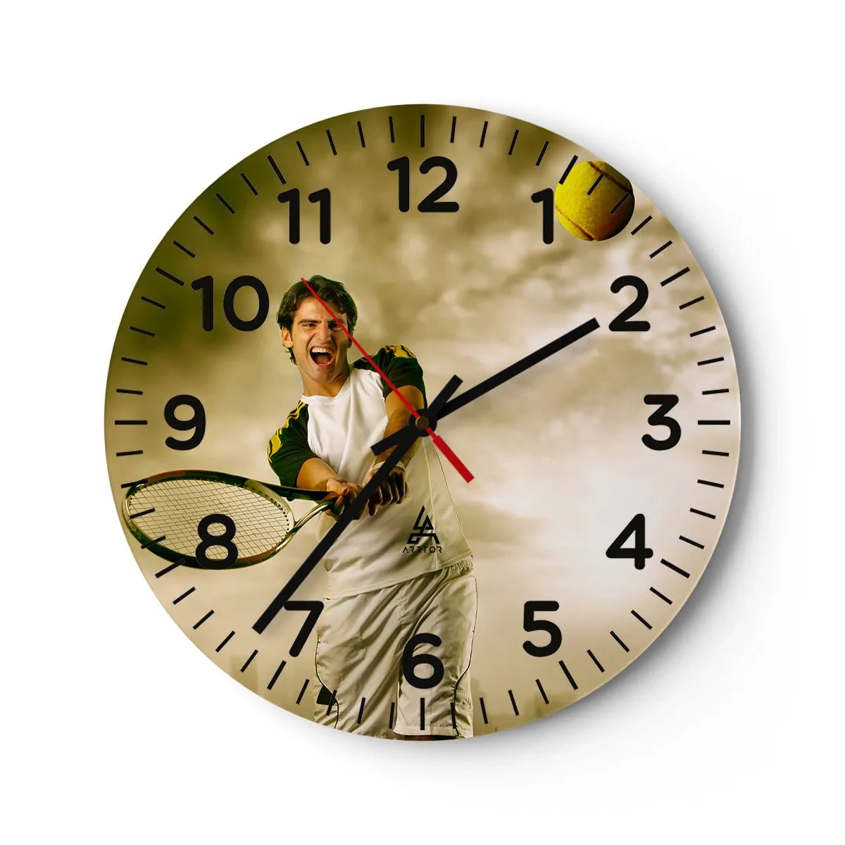 Väggklocka - Klocka på glas - Energi och glädje - 40x40 cm