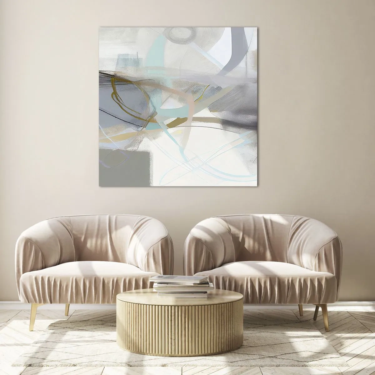 Glastavla - Bild på glas - Dimmig abstraktion - 30x30 cm