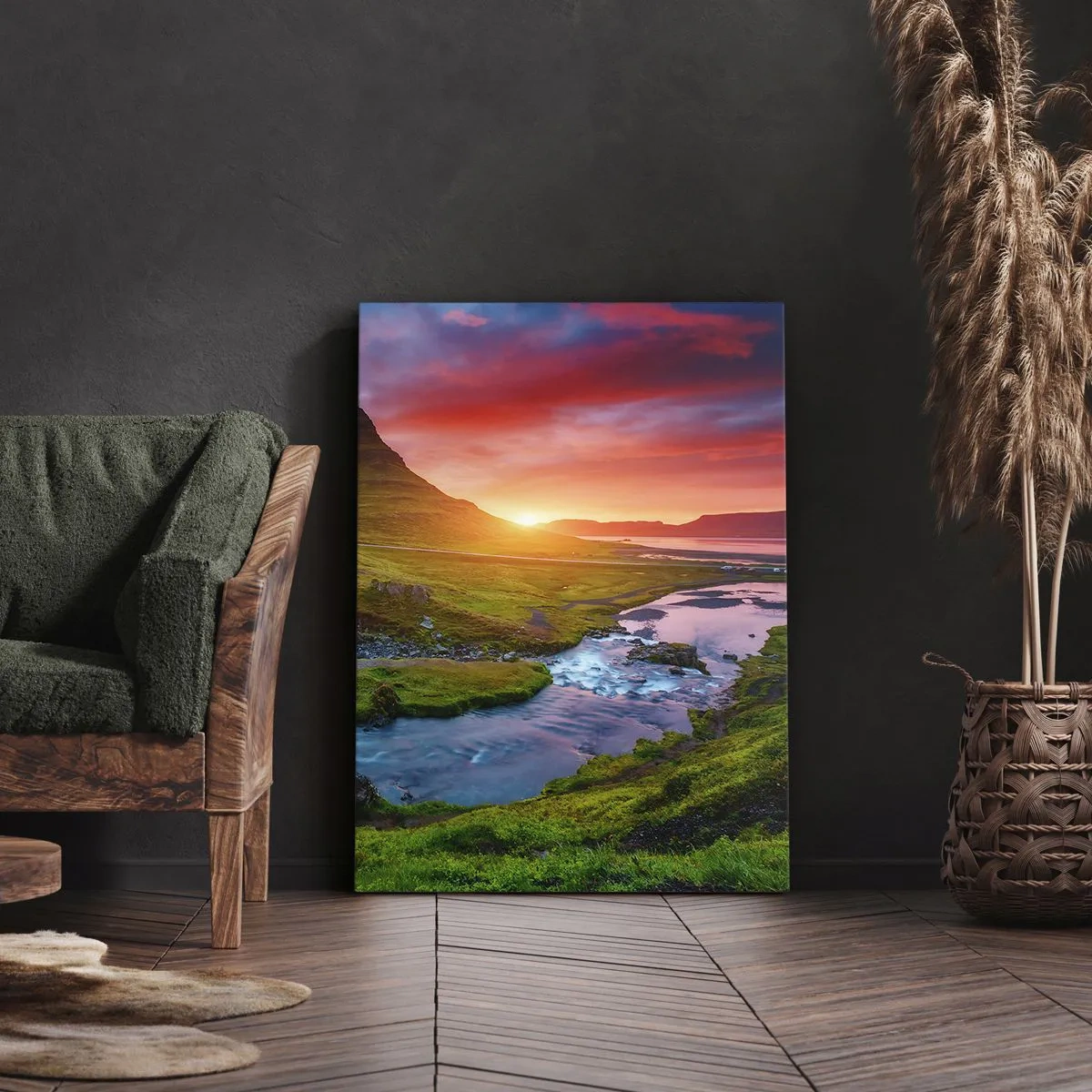 Canvastavla - Bild på duk - Island - eld och vatten - 50x70 cm