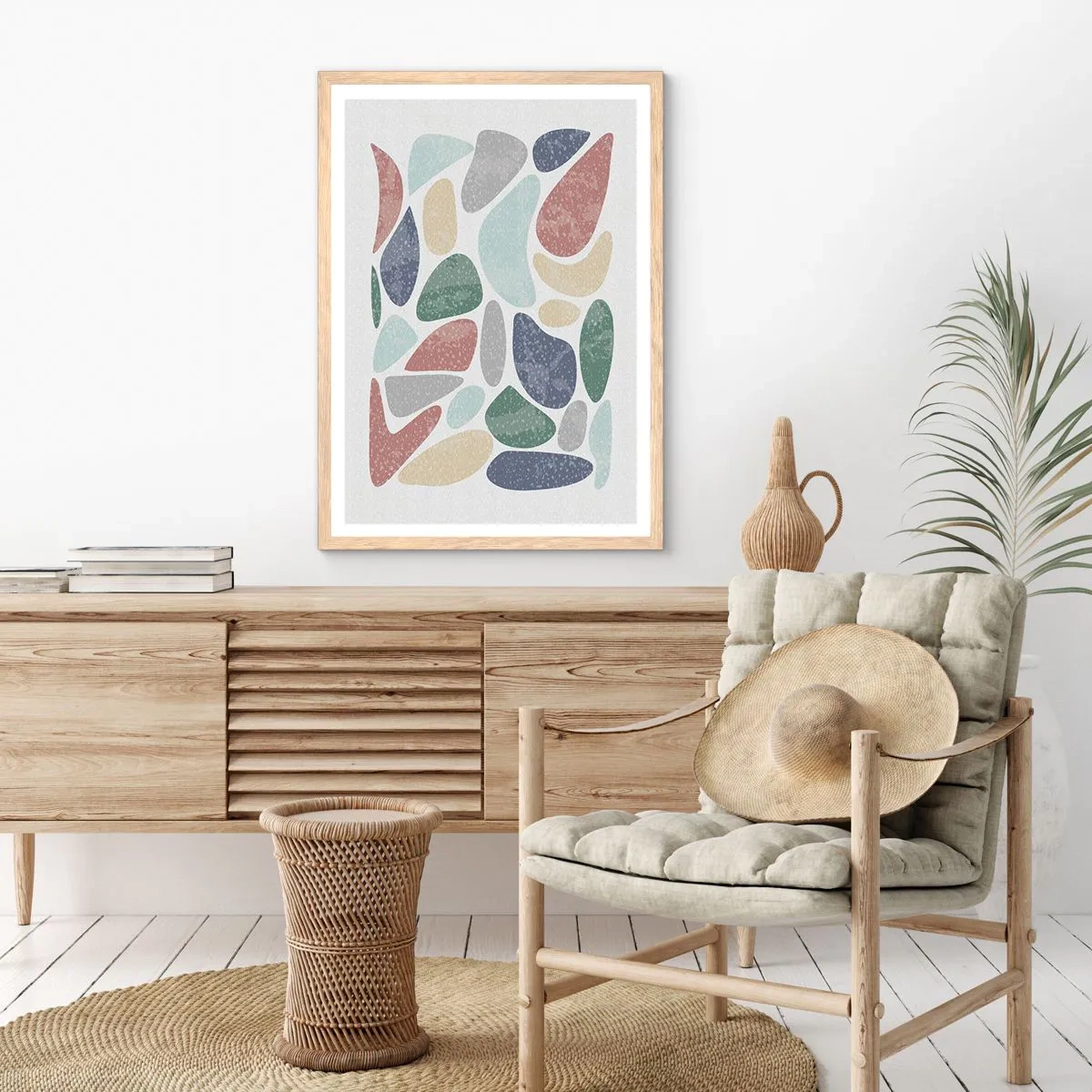 Affisch i ram av ljusek - Mosaik av pulveriserade färger - 61x91 cm