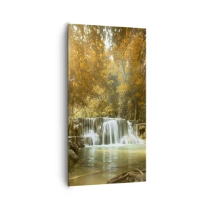 Canvastavla - Bild på duk - Parkkaskad - 65x120 cm