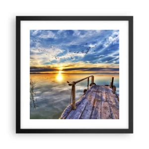 Affisch i svart ram - Vinden lägger sig - 40x40 cm