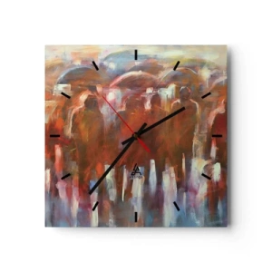 Väggklocka - Klocka på glas - Jämna i regn och dimma - 30x30 cm