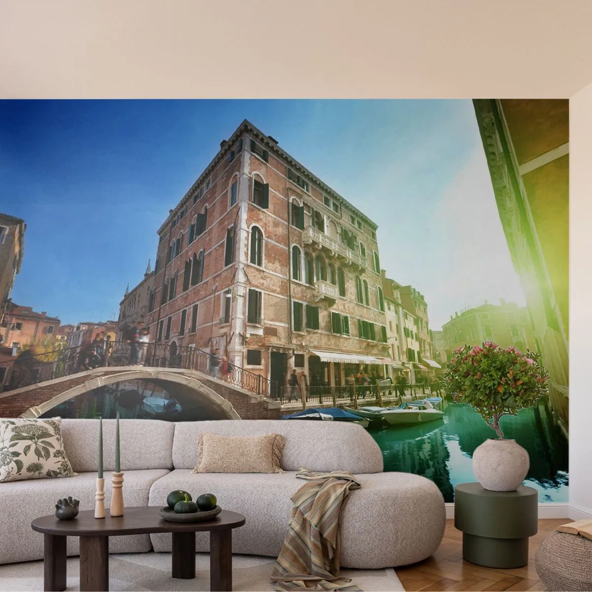 Fototapet Premium Sand - Venedig - Amore Mio - Stad, Venedig, Gondoler - 100x70 cm