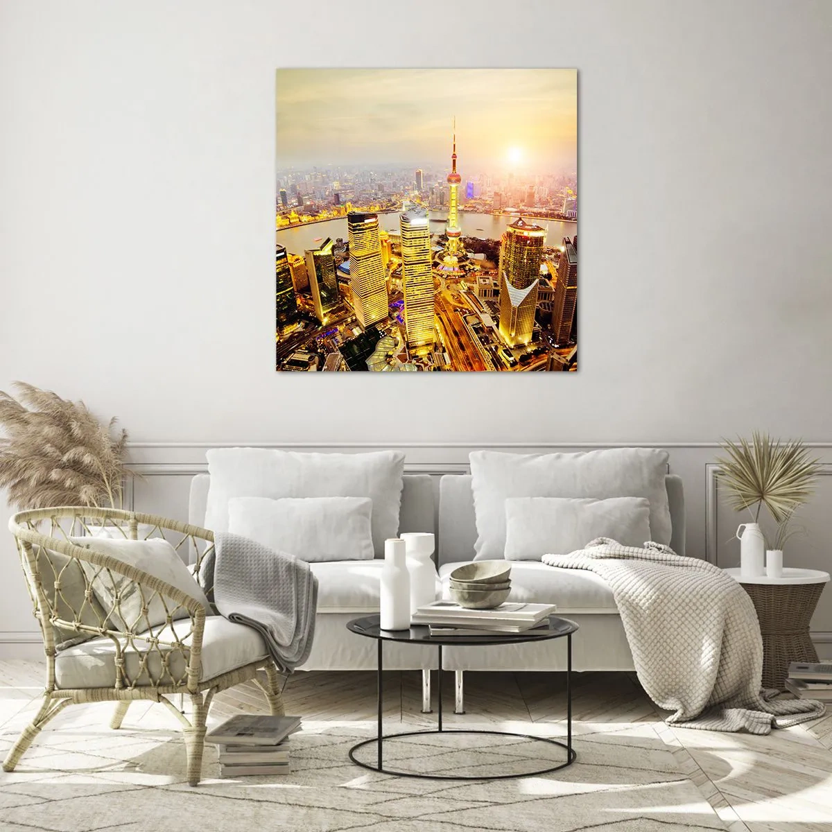 Glastavla - Bild på glas - Asiatisk dröm - 70x70 cm