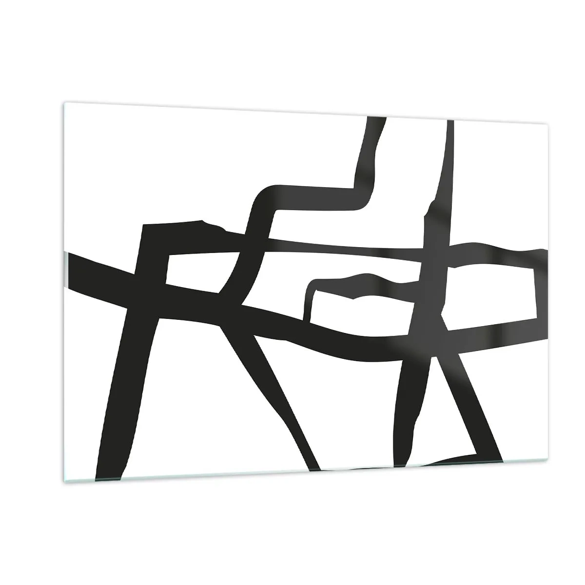Glastavla - Bild på glas - Svartvit konstruktion - 120x80 cm