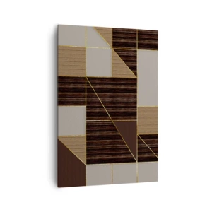 Canvastavla - Bild på duk - Mosaik av brun och guld - 70x100 cm