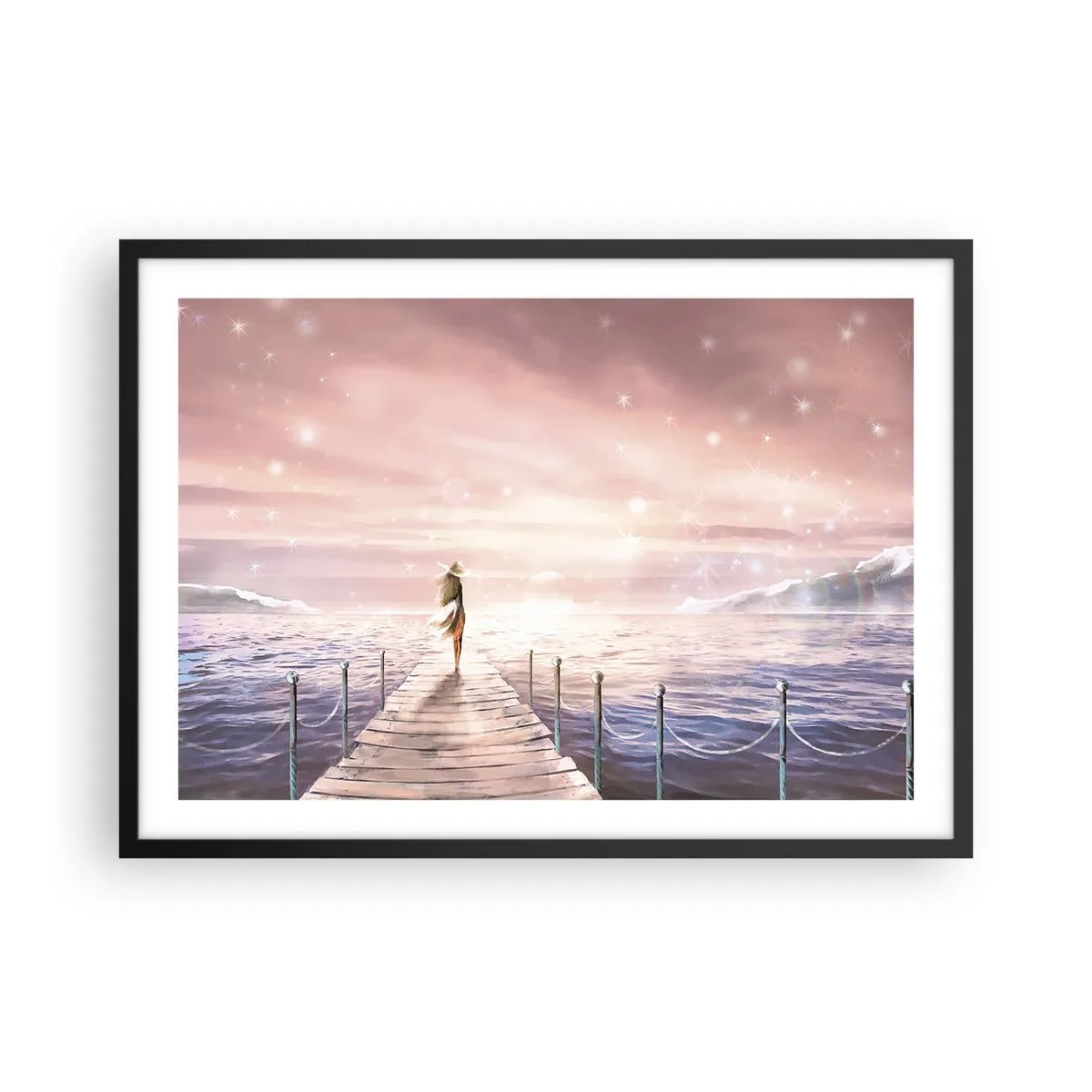 Affisch i svart ram - I drömmens ljus - 70x50 cm