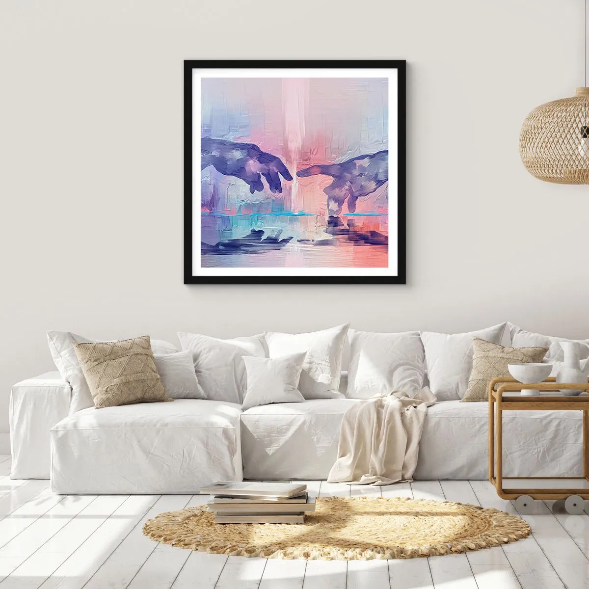 Affisch i svart ram - Den gudomliga gnistan av liv - 40x40 cm