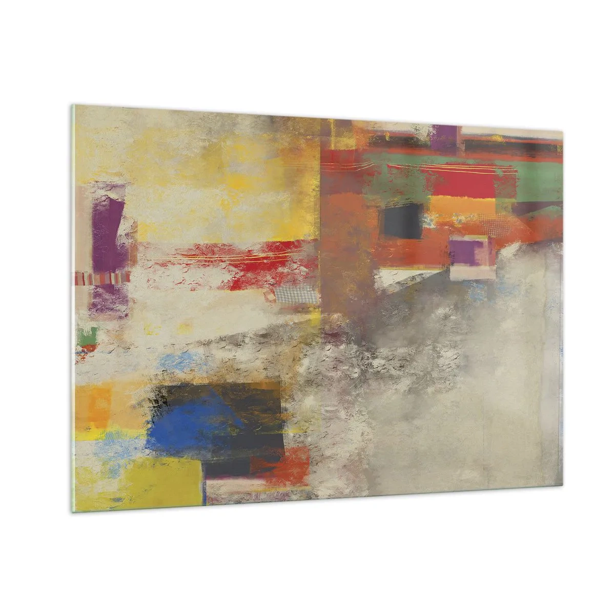Glastavla - Bild på glas - Färgernas geometri - 100x70 cm