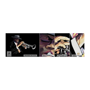 Provbit av fototapet Premium Canvas - Gamla skolans charm - musik, Jazz, Trumpet - 100x30 cm