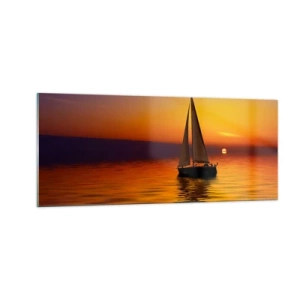 Glastavla - Bild på glas - Så tyst i skymningen... - 100x40 cm
