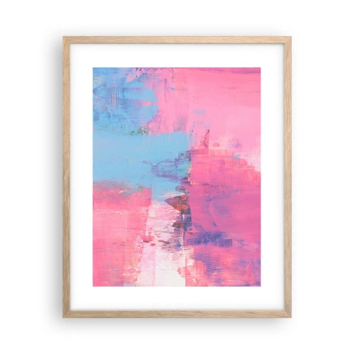 Affisch i ram av ljusek - Rosa, blått och en gnutta ljus - 40x50 cm