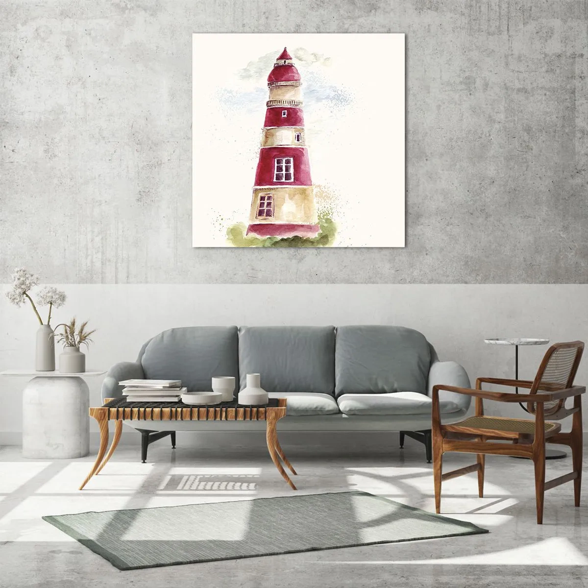 Glastavla - Bild på glas - Det är alltid något väder - 70x70 cm